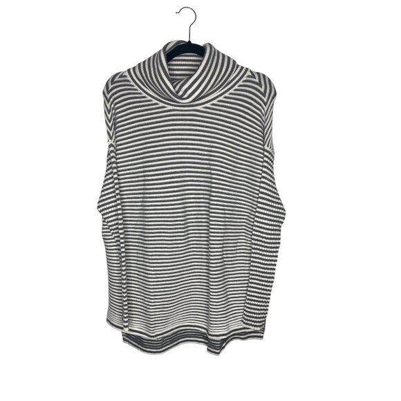 Chico's Women's Zenergy Cotton Cashmere Cozy Stripe Sweater Size 1/M - Picture 1 of 8